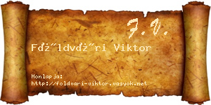 Földvári Viktor névjegykártya