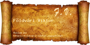 Földvári Viktor névjegykártya